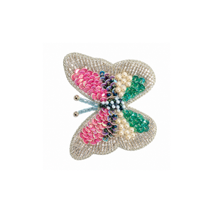 Broche de Moda Hecho a Mano con Cuentas de Semillas y Adorno Floral, Diseño de Última Tendencia, Broches de Moda Artesanales con Cuentas de Semillas - Product Image 4