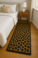 Tapis en laine tufté à la main noir et marron personnalisé, motif symétrique doux, tapis design moderne, tapis de sol durable, couleur unie
