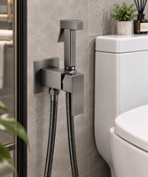 Ensemble de pistolet de pulvérisation pour bidet mural en laiton avec tuyau flexible de 120 cm, eau chaude et froide pour salle de bain