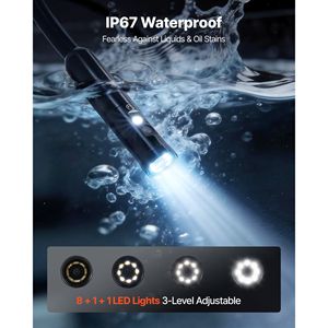 Endoscopio Industriale con Schermo IPS HD da 5 Pollici, Tripla Lente 1280x720, 8+2 LED, Zoom 8X, Boroscopio Impermeabile IP67 - Product Image 6