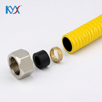 Kit complet de raccords de gaz en laiton sans évasement avec tuyau flexible en spirale pour une installation rapide sur site