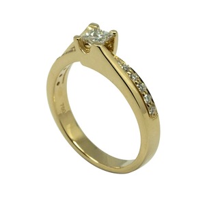 1.10CT Princess Cut <b>Split</b> Shank Pave Diamond Engagement <b>Ring</b> - Product Image 4