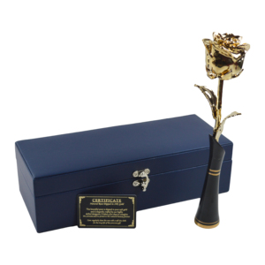 Combo Colored 24k Gold Dipped Real Rose With Ceramic Stand Natural Preserved Rose and Luxury <b>Boxes</b> Packing Decor Best for <b>Gift</b> - Product Image 2