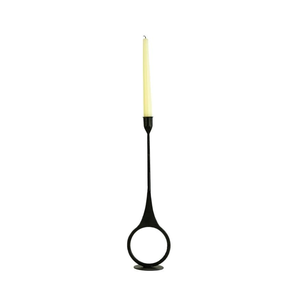 Porte-bougie moderne et élégant de qualité supérieure pour la décoration intérieure, finition noire, support à bougie en aluminium coulé, fait main, personnalisé - Product Image 3