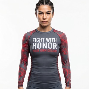 RISE ABOVE Rashguard MMA pour femme, manches longues, ajusté, extensible, anti-humidité - Product Image 2
