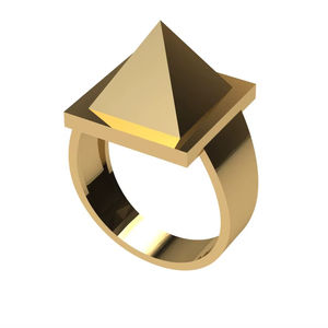 แหวนทอง 18k ชุบทองเหลืองรูปทรงเข็ม แหวนป้องกันตัว เครื่องประดับแฟชั่น - Product Image 1