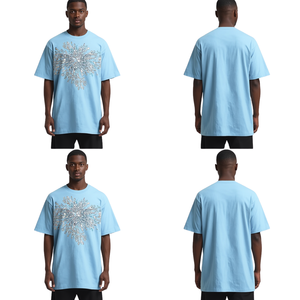 Camiseta Oversize de Moda Urbana para Hombre con Pedrería de Cristal en Movimiento, Precio Mayorista, Gran Venta - Product Image 3