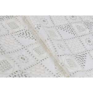 Tela Georgette Teñible en Color Blanco Hueso con Bordado Geométrico, 44 Pulgadas de Ancho por Yarda - Product Image 1