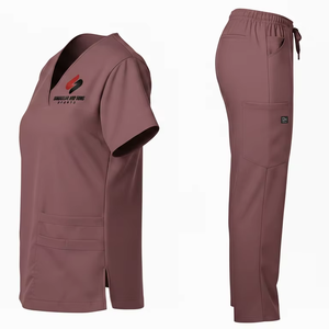 Durable Medical Scrub Uniform <b>Set</b> Unisex Hospital Nurse <b>Doctor</b> Workwear Soft Cotton Blend Professional Scrubs OEM Factory - Product Image 6