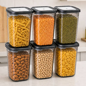 Clear 1000ML PET Plastic <b>Kitchen</b> Container Food Grade <b>Storage</b> Jar <b>for</b> Snacks, Pulses, Rice & Pantry Essentials - Product Image 1