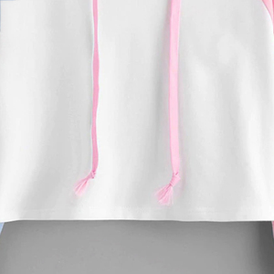 Hoodie court blanc pour femme, style tendance, pour l'hiver - Product Image 6
