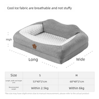 Lit pour chat et chien carré de luxe auto-conçu en tissu rafraîchissant 3D Ice-Bean, avec mousse à mémoire de forme orthopédique, amovible, lavable et portable