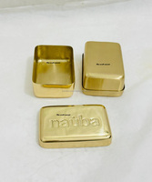 Porte-savon et distributeur de savon en laiton personnalisés en gros Porte-savon moderne en métal de luxe pour salle de bain avec couvercle et logo en relief
