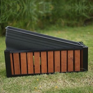 Caja de macetas de madera Rectangular del fabricante con marco de acero recubierto de polvo Kit de cama de jardín elevado para verduras Plantas Hierbas - Product Image 6