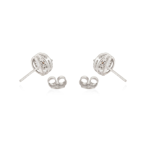 Authentic Multi Sapphire Gemstone & Diamond Halo <b>Small</b> <b>Studs</b> Earrings For Women Bulk Wholesale Available - Product Image 6