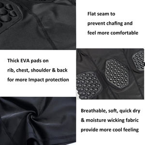 Camiseta Deportiva Profesional de Compresión con Relleno en las Mangas Cortas, Protección Deportiva, Poliéster y Elastano - Product Image 5