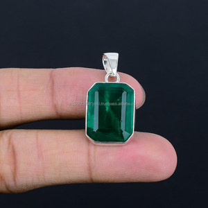 จี้เงินแท้925จี้อัญมณีแท้จี้ทำด้วยมือของขวัญสำหรับเจ้าสาวเครื่องประดับมรกตที่สวยงาม - Product Image 4