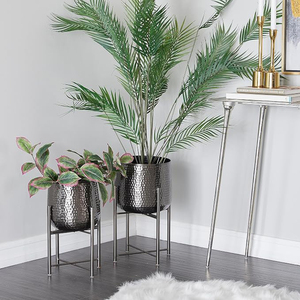 Cosmo Living by Cosmopolitan Metal Indoor Outdoor <b>Planter</b> <b>Large</b> <b>Planter</b> Pot with Removable Stand, Set of 2 <b>Planters</b> - Product Image 6