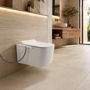 Inodoro Moderno Suspendido de Pared, Diseño sin Borde, de Una Pieza, Taza Cuadrada de Cerámica, Sifón en S, Sifón en P, Tanque Oculto, Asiento de Cierre Suave - Product Image 3