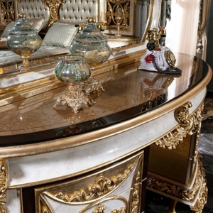 Royal Classic <b>Dressing</b> Table Solid Mahogany With Mirror and Drawers Makeup Vanity Luxury <b>Dressing</b> Table Chair for Villa Bedroom - Product Image 5