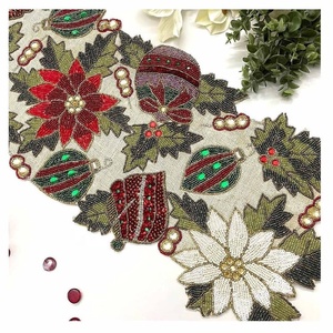 High Quality Pumpkins Glass Beaded <b>Table</b> <b>Runner</b> Beaded Fall <b>Runner</b> for Dining <b>Table</b> Perfect for Halloween Christmas & Easter - Product Image 6