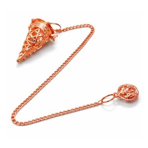 Pendentif Feng Shui en forme de cône poli or rose pour la guérison énergétique, la divination et l'art écologique - Vente en gros - Product Image 4