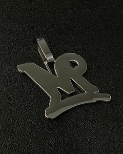 Laysware 925 Sterling <b>Silver</b> Hip Hop Jewelry Iced <b>Initial</b> Name Letter Pendant <b>Necklace</b> Personalized Moissanite VVS Pendant - Product Image 4