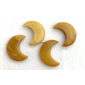Pierre de méditation artisanale en forme de lune, agate aventurine jaune de qualité supérieure, thème patriotisme, Feng Shui, portable F S - Product Image 1