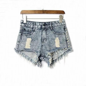 Pantalones Cortos de Mezclilla Lavados para Hombre, Estilo Vintage, Rectos, Transpirables, de Cintura Media, 100% Algodón Tejido, con Bolsillos Repujados, Casuales, para Verano, Estilo Urbano - Product Image 6