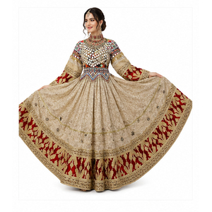 Heavy Work Lace Embroidery Stones Mirror Afghan Kuchi <b>Dress</b> Plain Dyed Eco-friendly Chiffon Maxi <b>Dresses</b> Vintage Kuchi <b>Dress</b> - Product Image 5