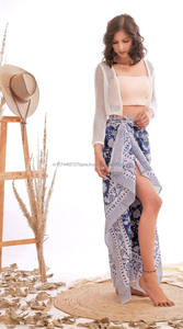 Sarong indien à imprimé floral fait à la main et jupe de villégiature en coton pour femmes - Product Image 3
