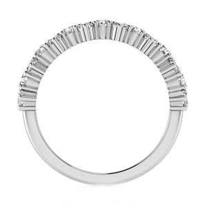 Diamant de laboratoire certifié IGI, 1,50 carat, clarté VS1, couleur F, taille brillant rond, demi-alliances en or blanc 14 carats - Product Image 4