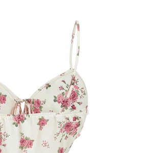 Débardeur sans bretelles à volants floraux pour femme, à nouer devant, décontracté, été, séchage rapide, 100 % polyester, ajusté - Product Image 4