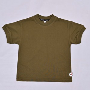 เสื้อยืดคอกลมแขนสั้นสีเขียวมะกอกสำหรับผู้ชาย ตัดเย็บตามสั่ง ทรงปกติ ผ้าฝ้ายถัก 100% ดีไซน์สีพื้น - Product Image 1
