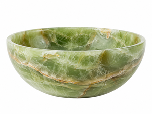 Bol sur piédestal en onyx vert naturel fait main, plat de service en pierre polie, centre de table décoratif pour salle à manger, hôtel, Feng Shui - Product Image 3
