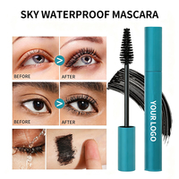 Mascara Waterproof Sky à Marque Blanche, Brosse de Précision 360°, Allongeant, Courbant et Volumisant, Cosmétique pour les Yeux avec Logo Personnalisé