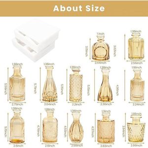 Set di 12 Vasi Dorati Ambra Piccoli Vintage in Ceramica e Porcellana per Fiori e Centrotavola - Confezione Bulk - Product Image 6