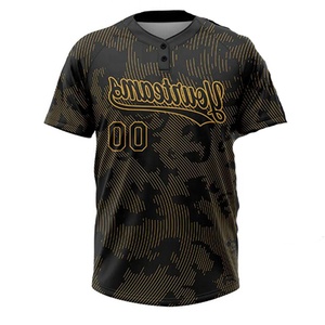 Jersey de béisbol para hombre de último diseño a precio barato Color sólido tamaño personalizado sublimación camiseta de béisbol uniformes cuello en V - Product Image 4
