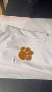 Verdant Strokes. Custom Logo Handmade Cotton Female Beaded Detail Short Sleeve Sports Style T-shirt Summer Floral <b>Appliques</b> - Product Image 2