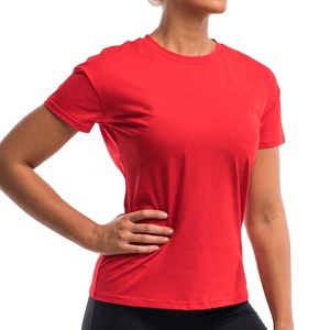 Camiseta ligera con Logo impreso para mujer, camiseta lisa básica para mujer - Product Image 1