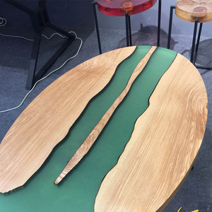 Table de salle à manger de luxe au design élégant en bois massif avec design rivière, table de restaurant, table en résine époxy, décoration intérieure - Product Image 3