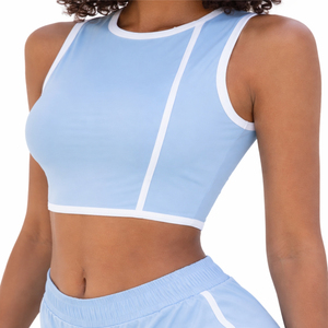 Conjunto Deportivo para Mujer, Sujetador Deportivo y Pantalones Cortos, para Gimnasio, Ejercicio, Fitness, Yoga, Top Cómodo y Elástico, Conjunto de Sujetador Deportivo y Pantalones Cortos - Product Image 3