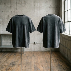300GSM Heavyweight <b>Long</b> Print Men's 100% Cotton T-Shirt with Custom Logo Luxury Streetwear Design - Product Image 1