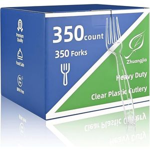 Set di 350 Forchette Monouso in Plastica Trasparente Senza BPA, Extra Resistenti, in Acciaio Inossidabile, Qualità Premium - Product Image 1