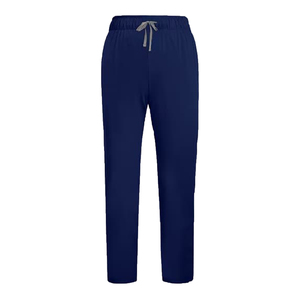 Pantalon de travail médical unisexe bleu marine en tricot avec cordon de serrage à la taille pour le personnel médical - Product Image 1
