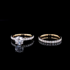 แหวนหมั้นเพชรทรงกลมเจียระไนแบบบริลเลียนท์ ทองคำขาว 14K เพชรเพาะเลี้ยงในห้องปฏิบัติการ สไตล์คลาสสิกสำหรับผู้หญิง รับรองโดย IGI ชุบโรเดียม - Product Image 2