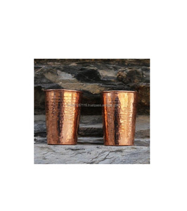 Bright polished copper <b>tumbler</b> with round lip and authentic feel made for peaceful hydration and spiritual living - Product Image 3