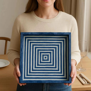 Plateau Feng Shui de Luxe Fait Main Écologique avec Incrustations en Os – Design Décoratif Élégant, Qualité Supérieure pour la Maison et la Cuisine (Idéal pour Servir) - Product Image 1