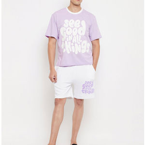 ชุดเซ็ตฤดูร้อนผู้ชาย 2 ชิ้น เสื้อยืดแขนสั้นและกางเกงขาสั้น ราคาขายส่ง MOQ ต่ำ ชุดฤดูร้อน - Product Image 1