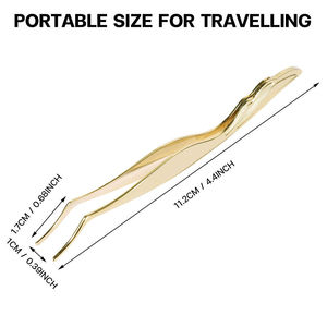 Applicateur de faux cils en acier inoxydable haute précision, pointe dentelée, durable, antistatique, longueur 10 mm pour une pose facile et confortable des cils - Product Image 2